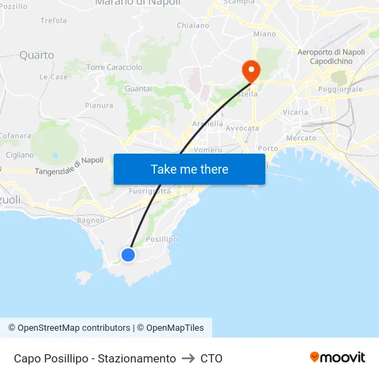 Capo Posillipo - Stazionamento to CTO map