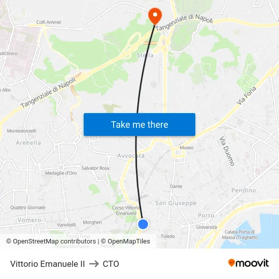 Vittorio Emanuele II to CTO map