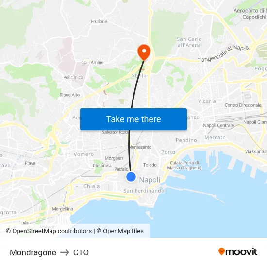 Mondragone to CTO map