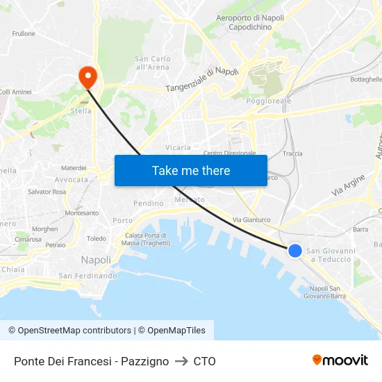 Ponte Dei Francesi - Pazzigno to CTO map