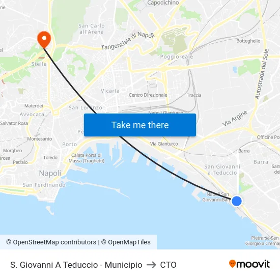 S. Giovanni A Teduccio - Municipio to CTO map