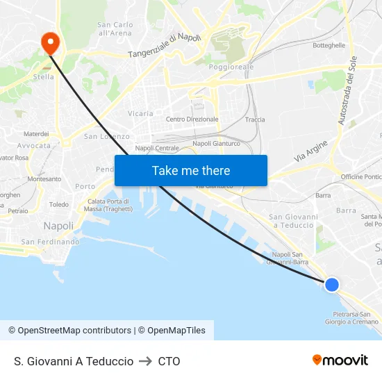 S. Giovanni A Teduccio to CTO map