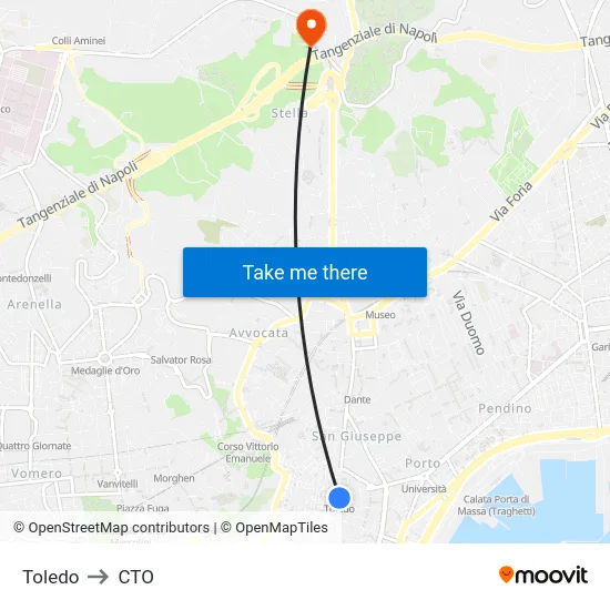 Toledo to CTO map