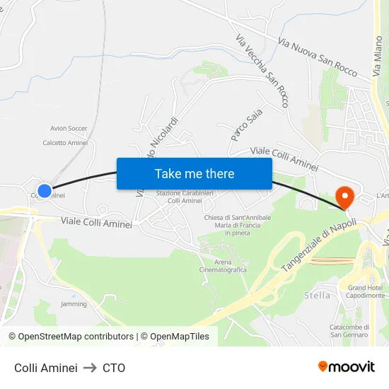 Colli Aminei to CTO map