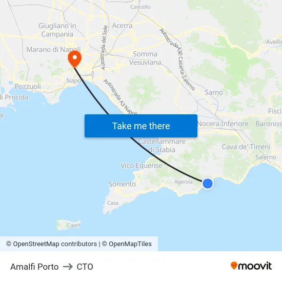 Amalfi Porto to CTO map