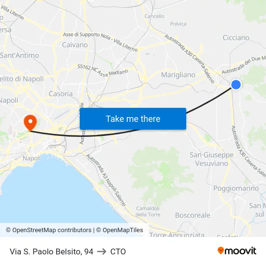 Via S. Paolo Belsito, 94 to CTO map