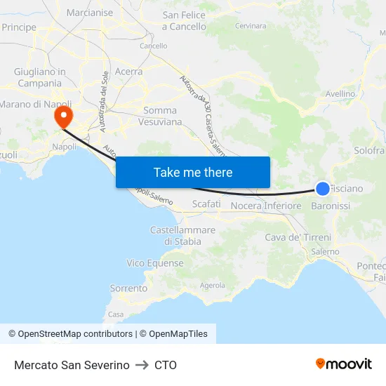 Mercato San Severino to CTO map