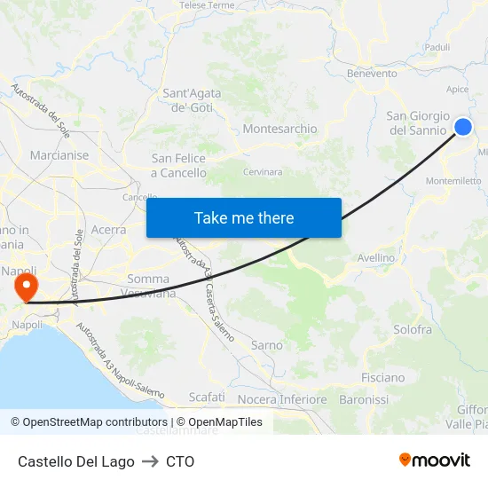Castello Del Lago to CTO map