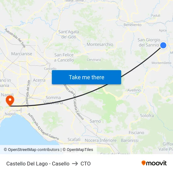 Castello Del Lago - Casello to CTO map