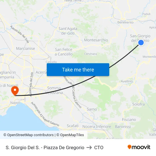 S. Giorgio Del S. - Piazza De Gregorio to CTO map