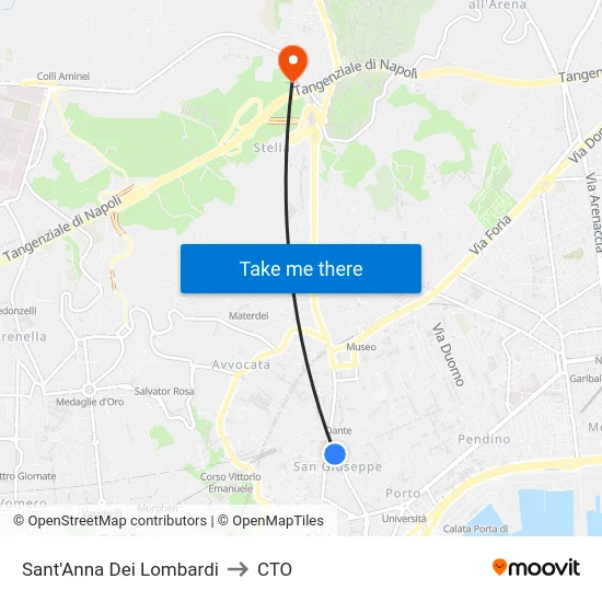 Sant'Anna Dei Lombardi to CTO map