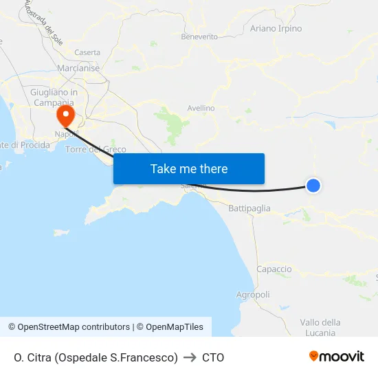 O. Citra (Ospedale S.Francesco) to CTO map
