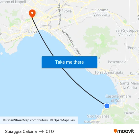 Spiaggia Calcina to CTO map