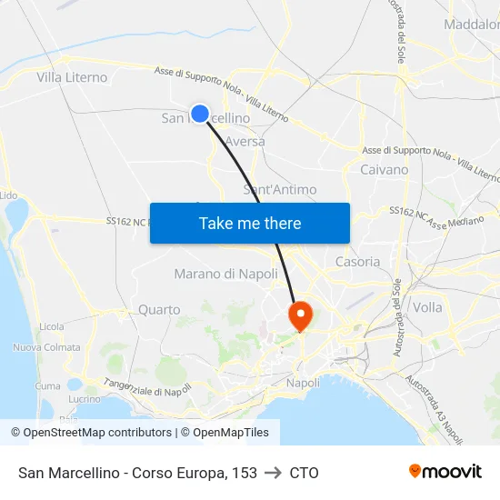 San Marcellino - Corso Europa, 153 to CTO map