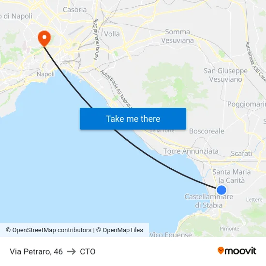 Via Petraro, 46 to CTO map