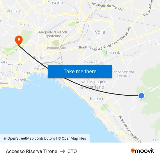 Accesso Riserva Tirone to CTO map