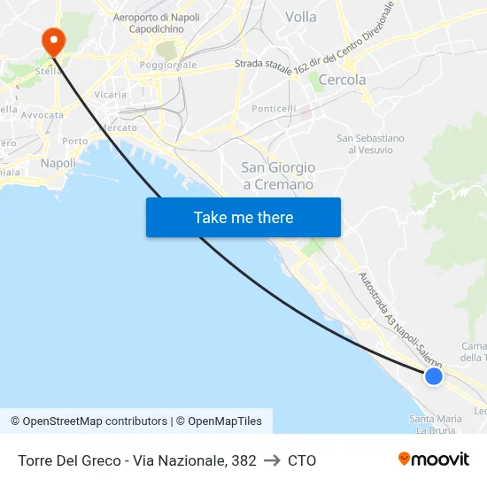 Torre Del Greco - Via Nazionale, 382 to CTO map