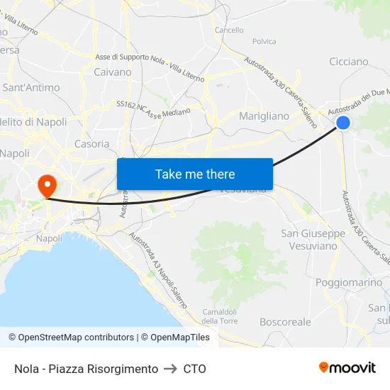 Nola - Piazza Risorgimento to CTO map