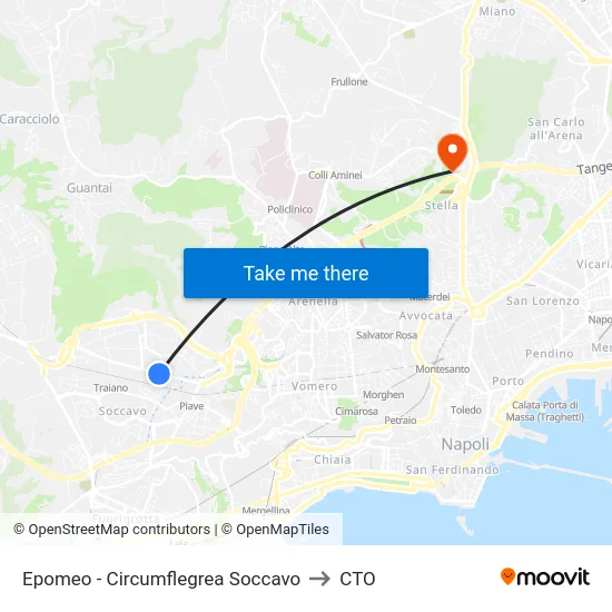 Epomeo - Circumflegrea Soccavo to CTO map