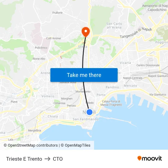 Trieste E Trento to CTO map