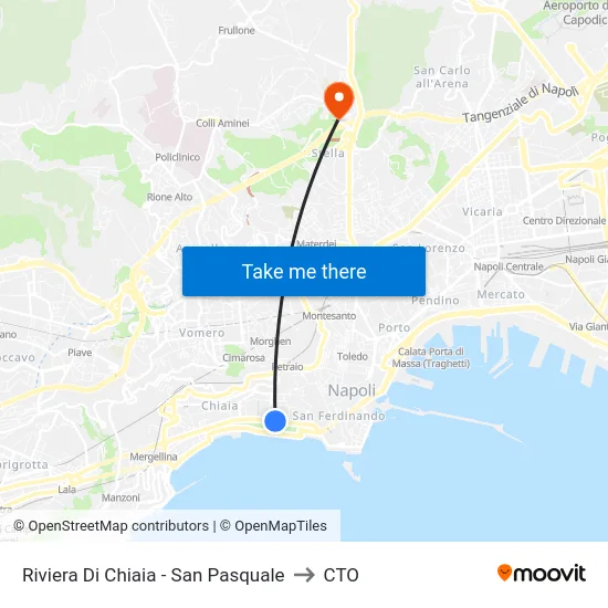 Riviera Di Chiaia - San Pasquale to CTO map