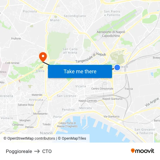 Poggioreale to CTO map