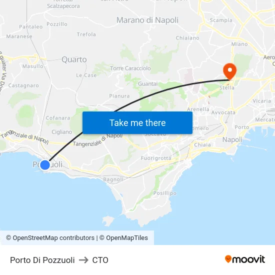 Porto Di Pozzuoli to CTO map
