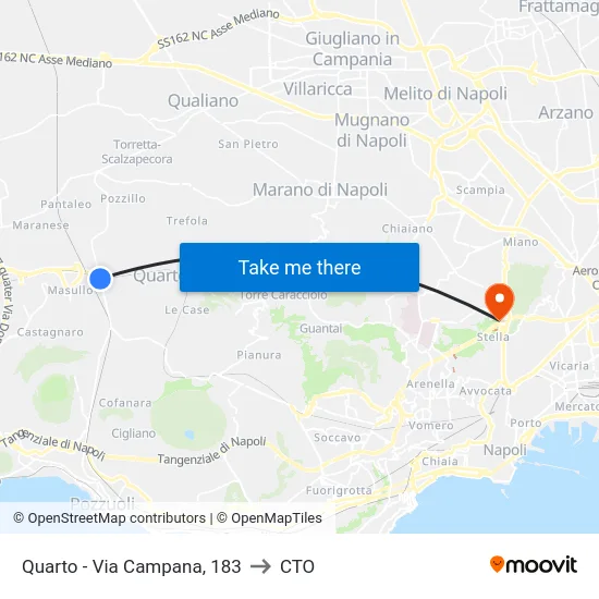 Quarto - Via Campana, 183 to CTO map