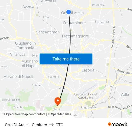 Orta Di Atella - Cimitero to CTO map
