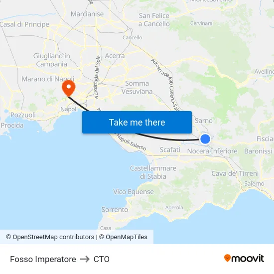 Fosso Imperatore to CTO map