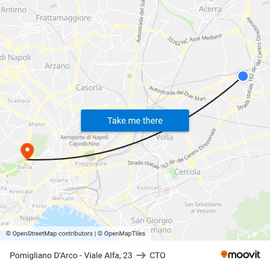 Pomigliano D'Arco - Viale Alfa, 23 to CTO map