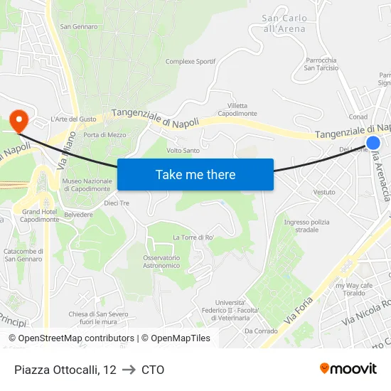 Piazza Ottocalli, 12 to CTO map