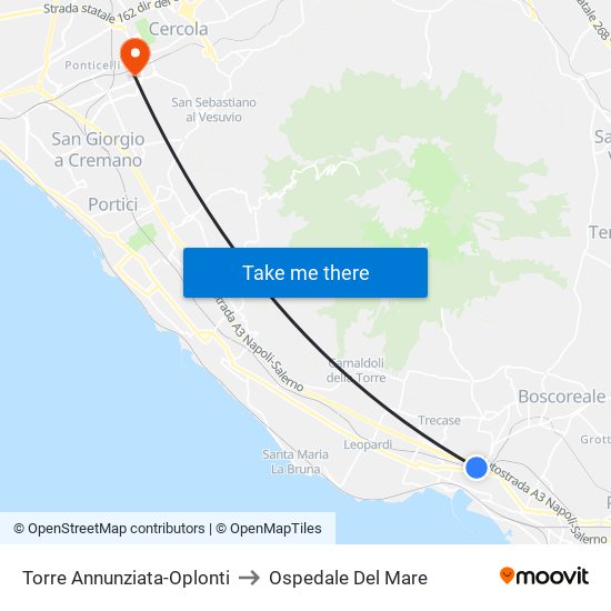 Torre Annunziata-Oplonti to Ospedale Del Mare map