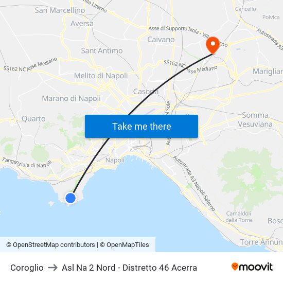 Coroglio to Asl Na 2 Nord - Distretto 46 Acerra map