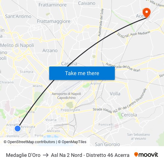 Medaglie D'Oro to Asl Na 2 Nord - Distretto 46 Acerra map