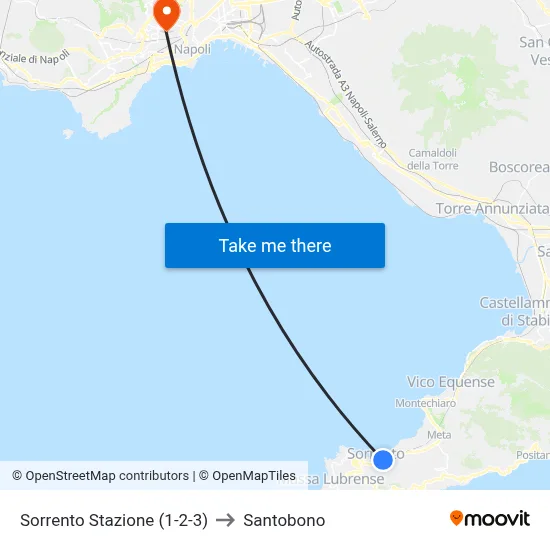 Sorrento Stazione (1-2-3) to Santobono map