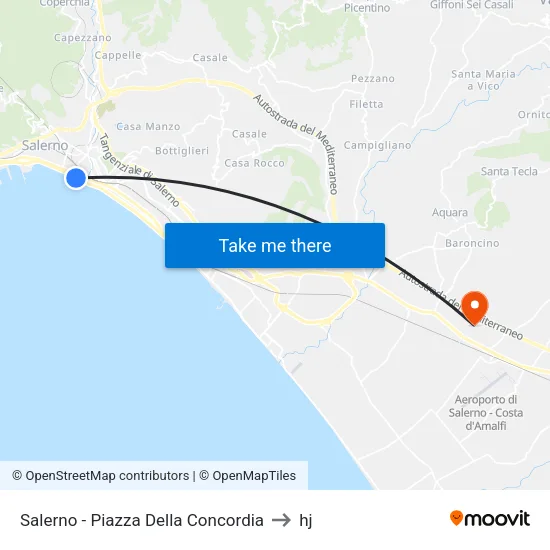 Salerno - Piazza Della Concordia to hj map