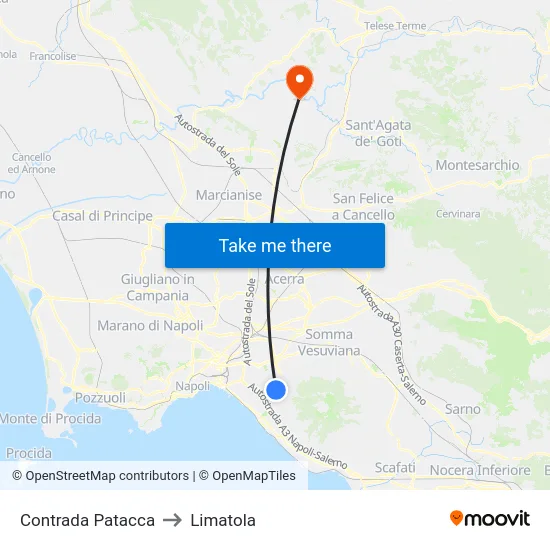 Contrada Patacca to Limatola map