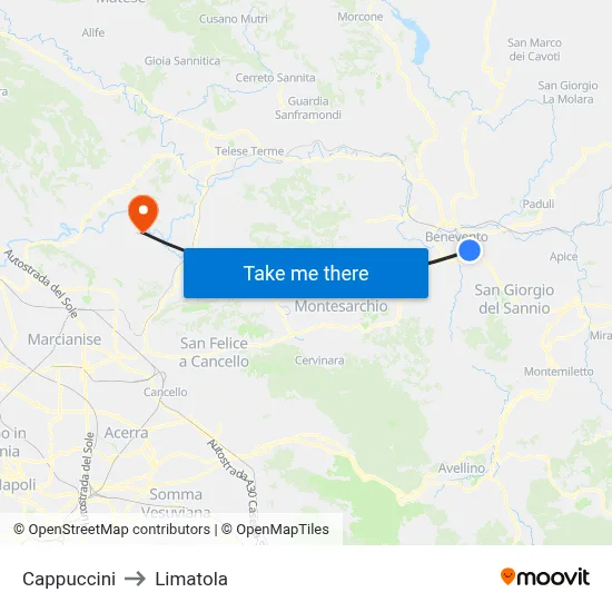 Cappuccini to Limatola map