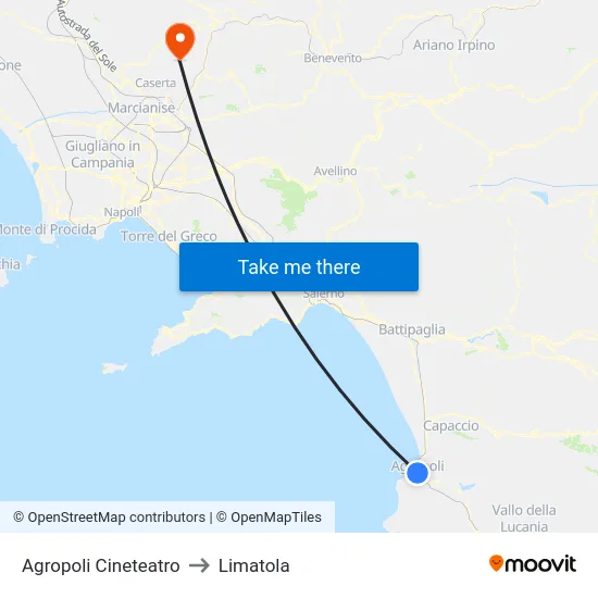 Agropoli Cineteatro to Limatola map