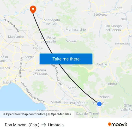 Don Minzoni (Cap.) to Limatola map