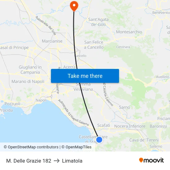 M. Delle Grazie 182 to Limatola map