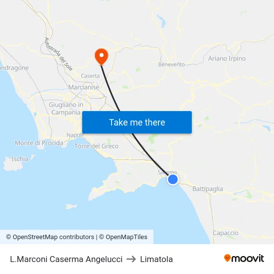 L.Marconi Caserma Angelucci to Limatola map