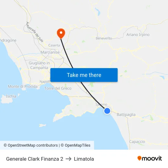 Generale Clark  Finanza 2 to Limatola map