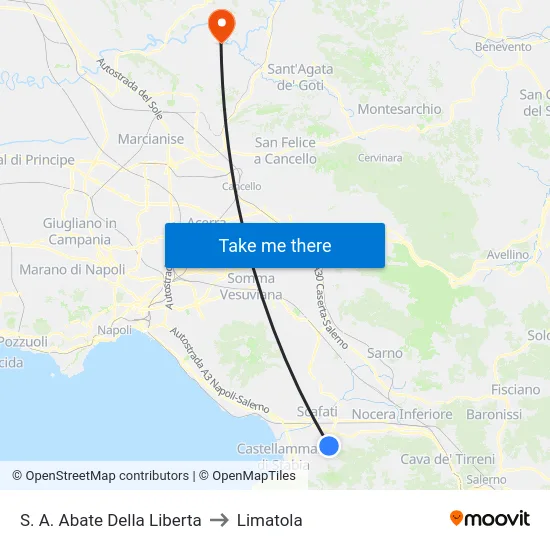 S. A. Abate Della Liberta to Limatola map