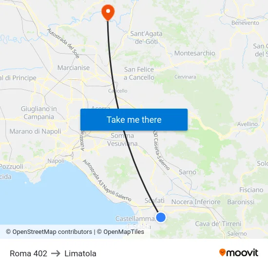 Roma 402 to Limatola map
