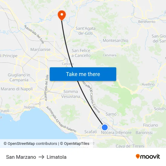 San Marzano to Limatola map