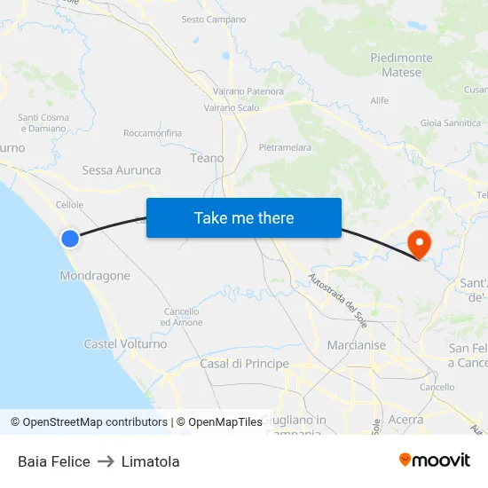 Felice Bay to Limatola map