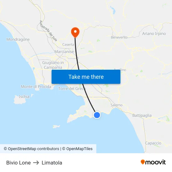 Bivio Lone to Limatola map