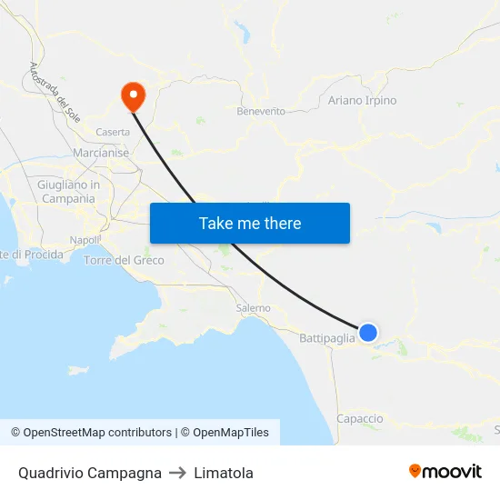 Quadrivio Campagna to Limatola map